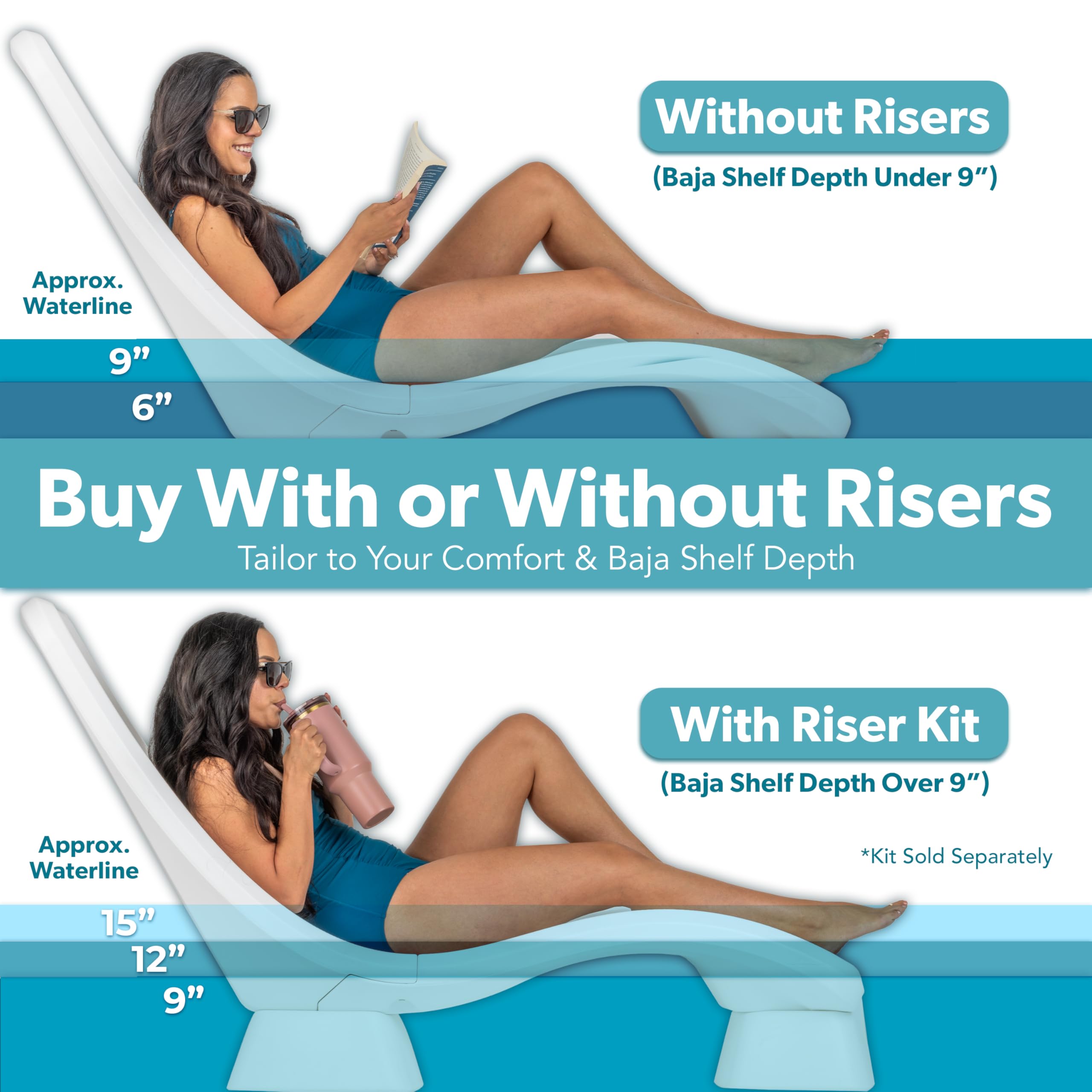 Coast Modern In-Pool Lounge Chair - Waterproof Weighted Chaise Lounger