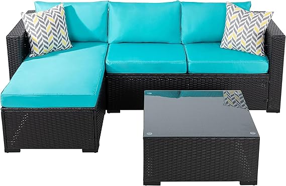 3-Piece Outdoor Sectional Patio Furniture Set