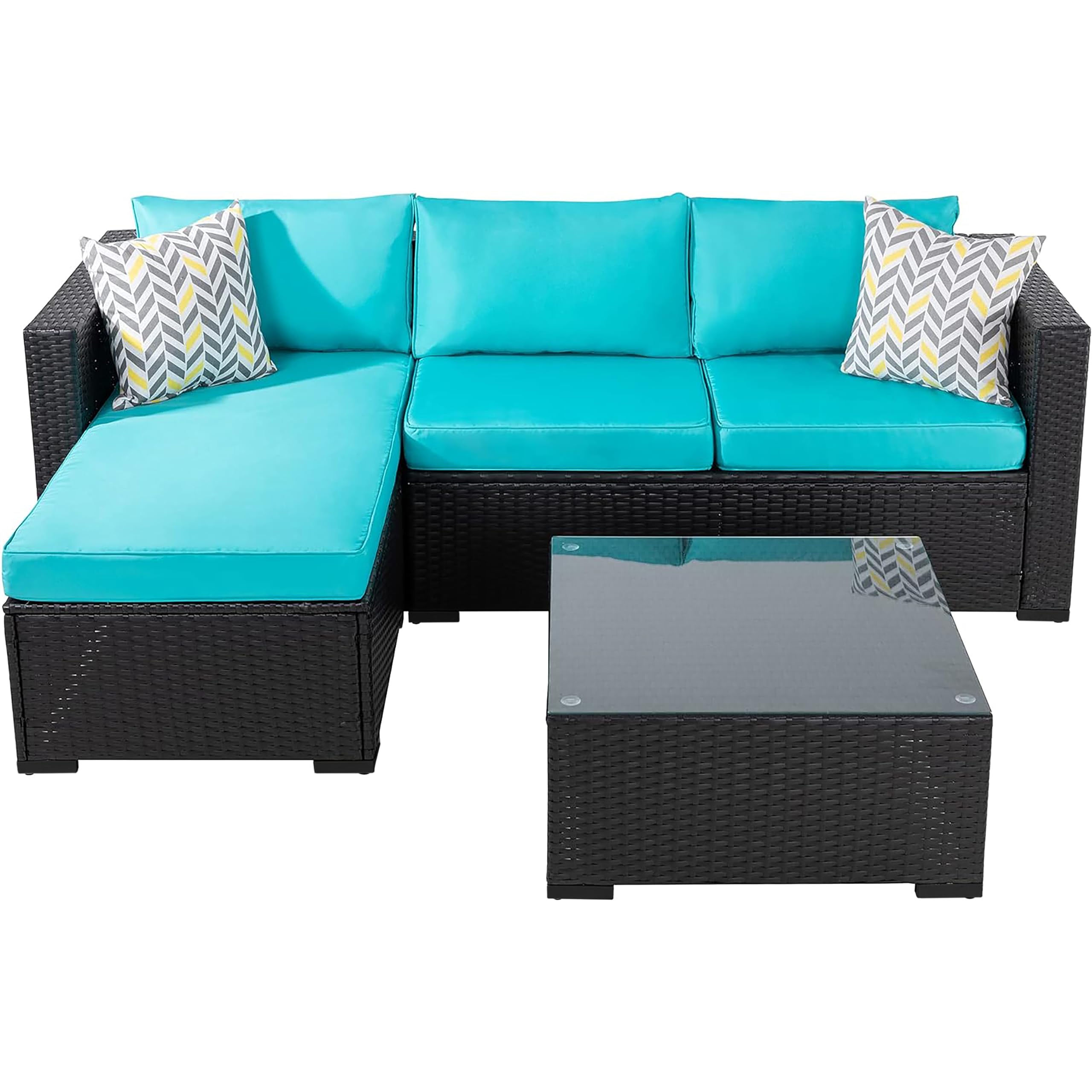 3-Piece Outdoor Sectional Patio Furniture Set
