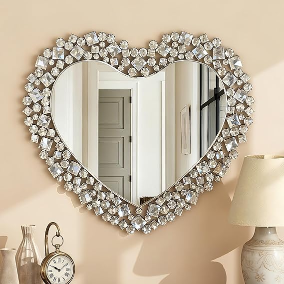 18" Round Crystal Wall Mirror