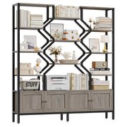 5-Tier Bookshelf with Storage Cabinets
