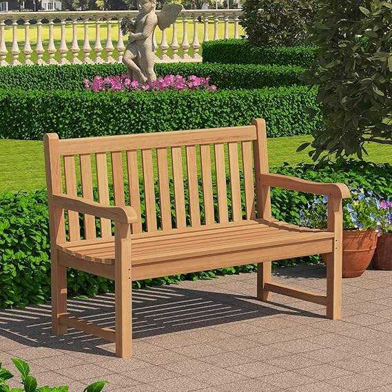 Teak Outdoor Bench for 2