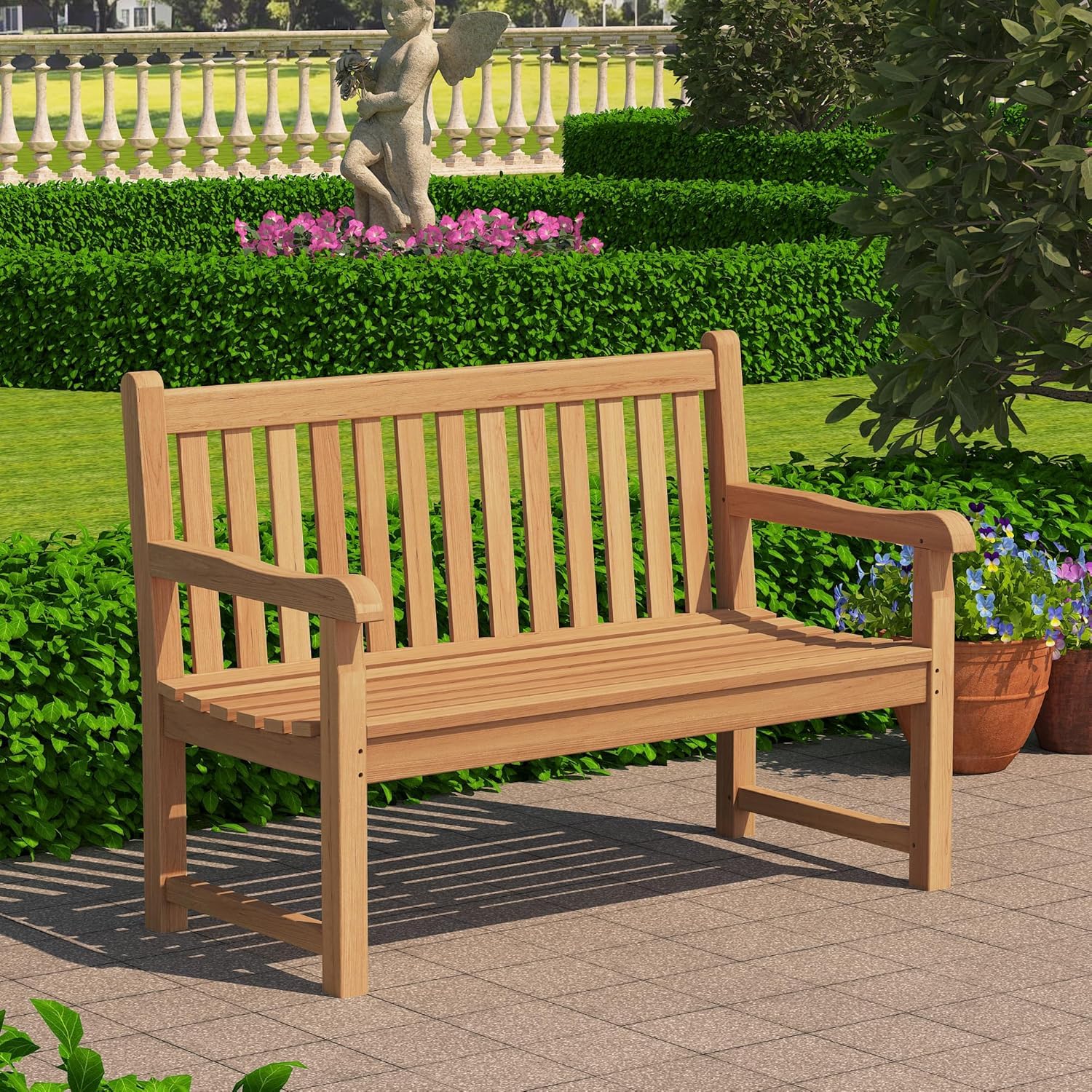 Teak Outdoor Bench for 2
