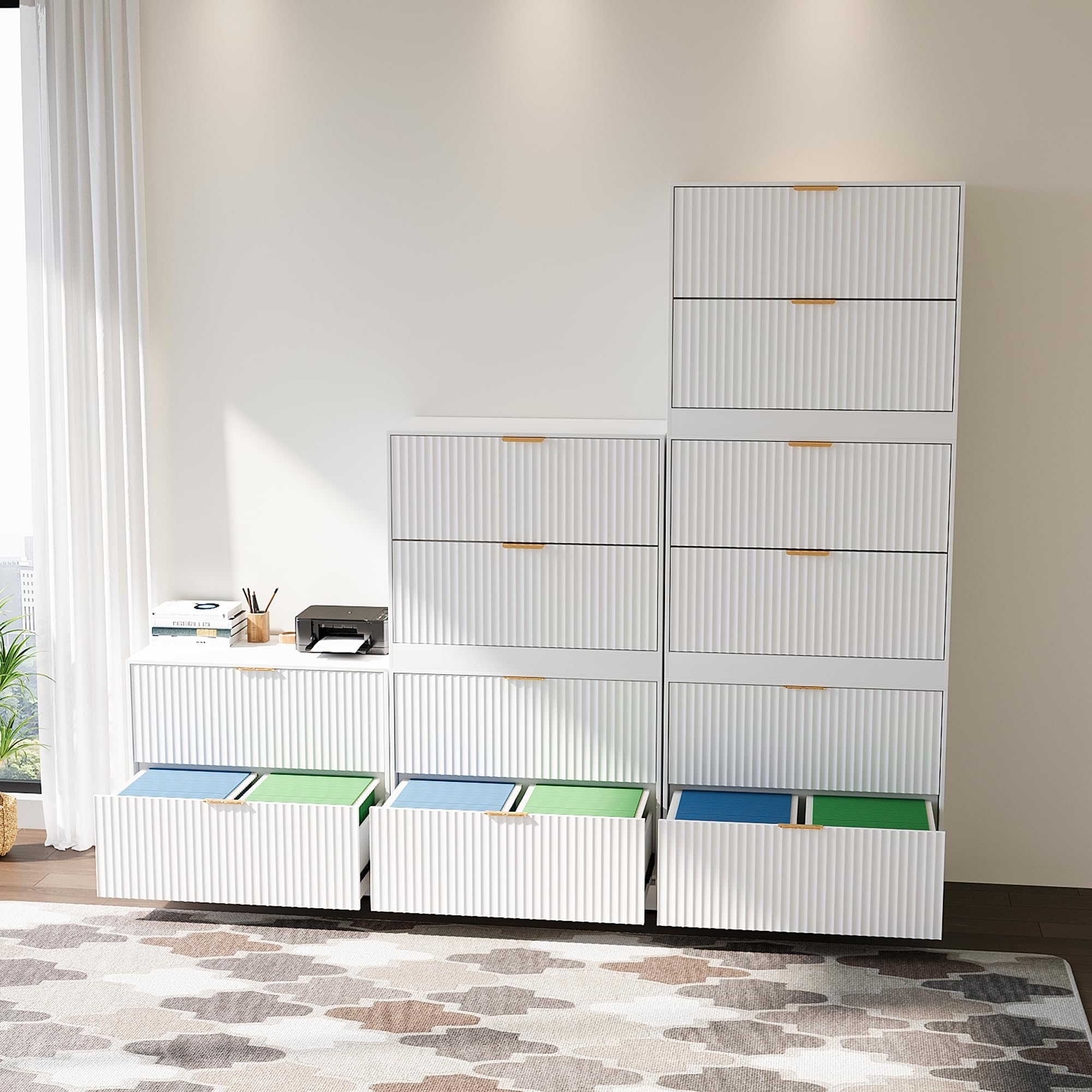 White File Cabinet with 2 Drawers