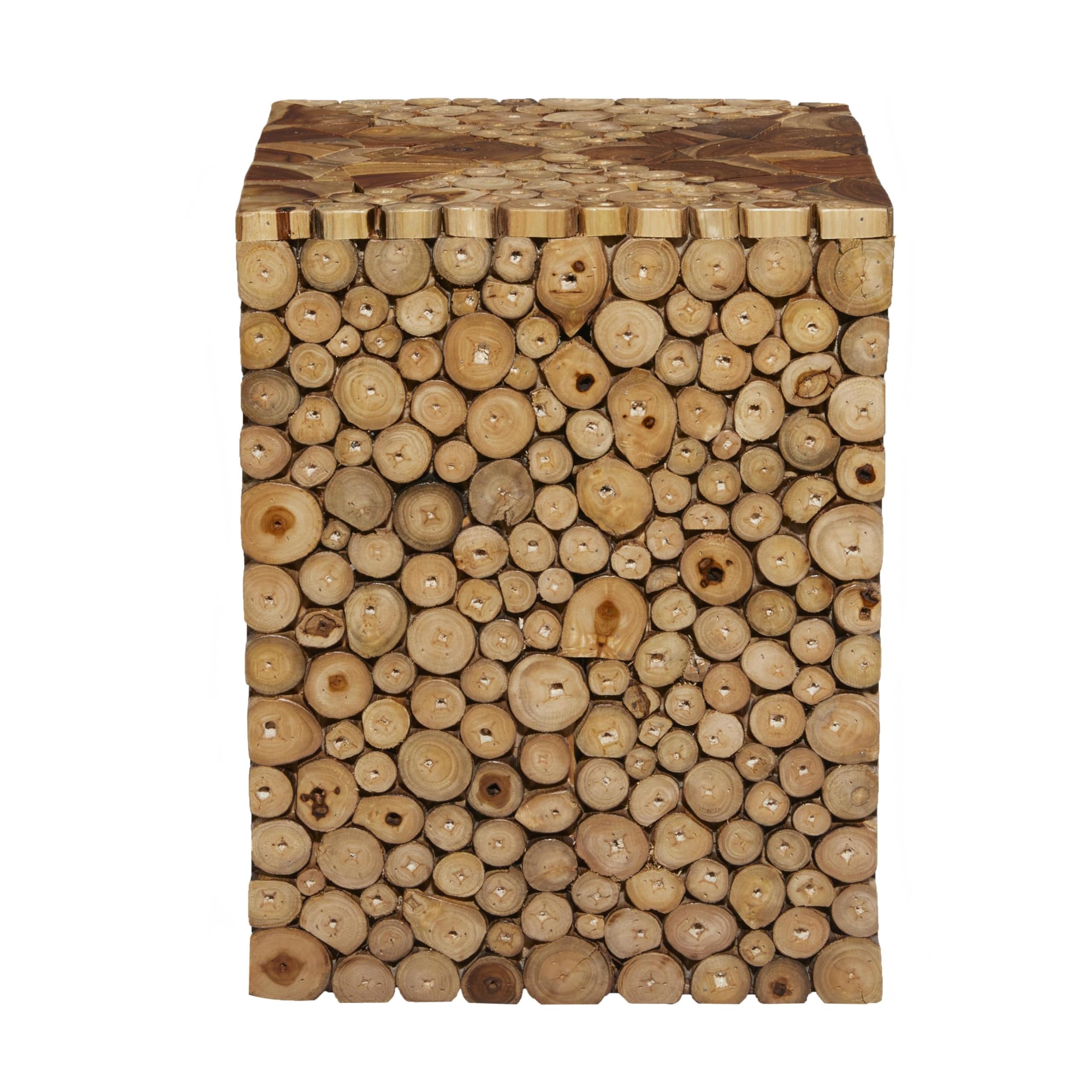 Teak Wood Mosaic Side Table
