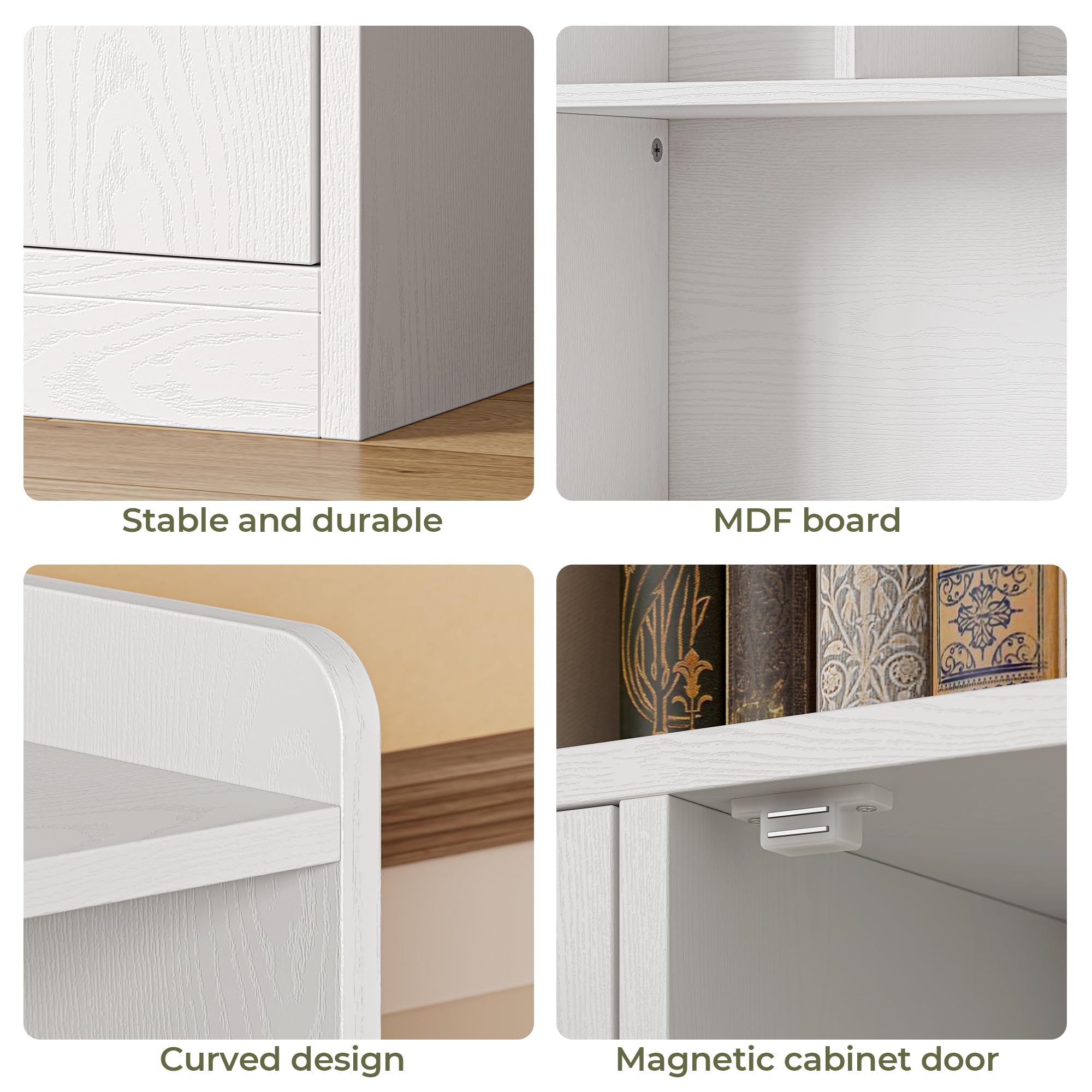 6-Tier Bookshelf with Doors