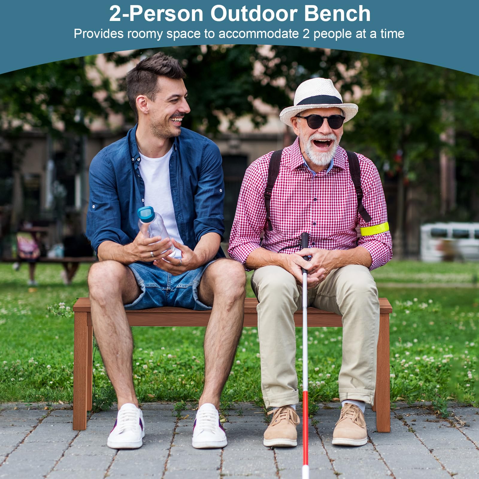 2-Seater Wooden Outdoor Bench