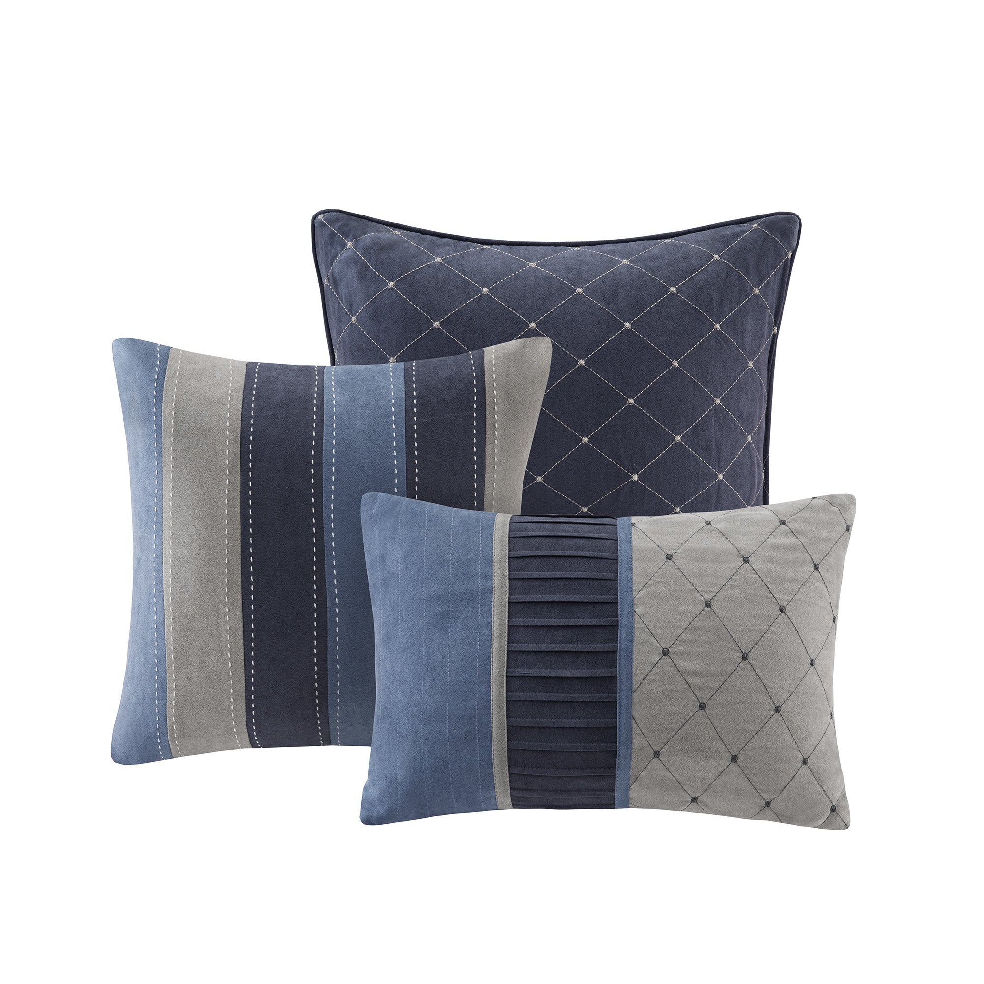Pieced Suede Comforter Set King 7 Piece