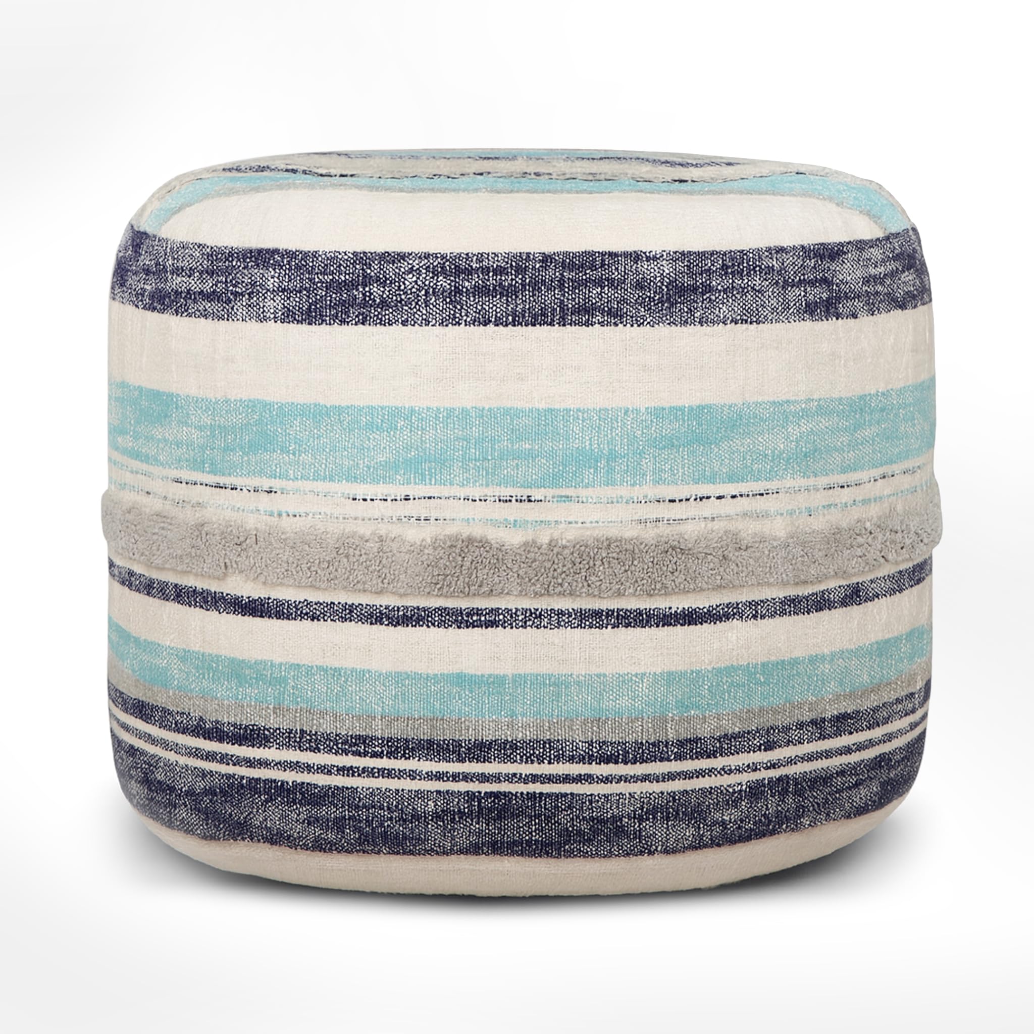 Coastal Stripe Pouf Ottoman