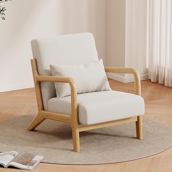 Mid-Century Modern Accent Chair with Armrests