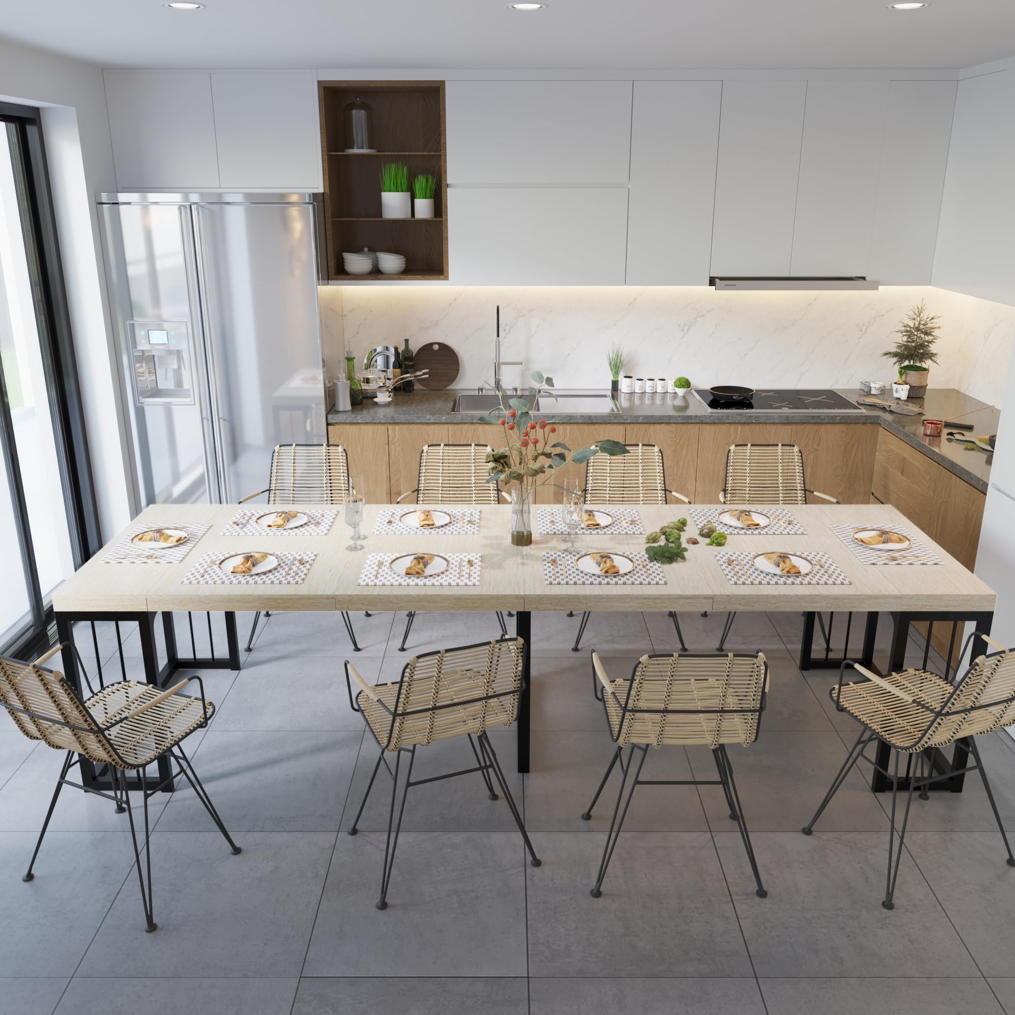 118" Extendable Dining Table for 2-10 People