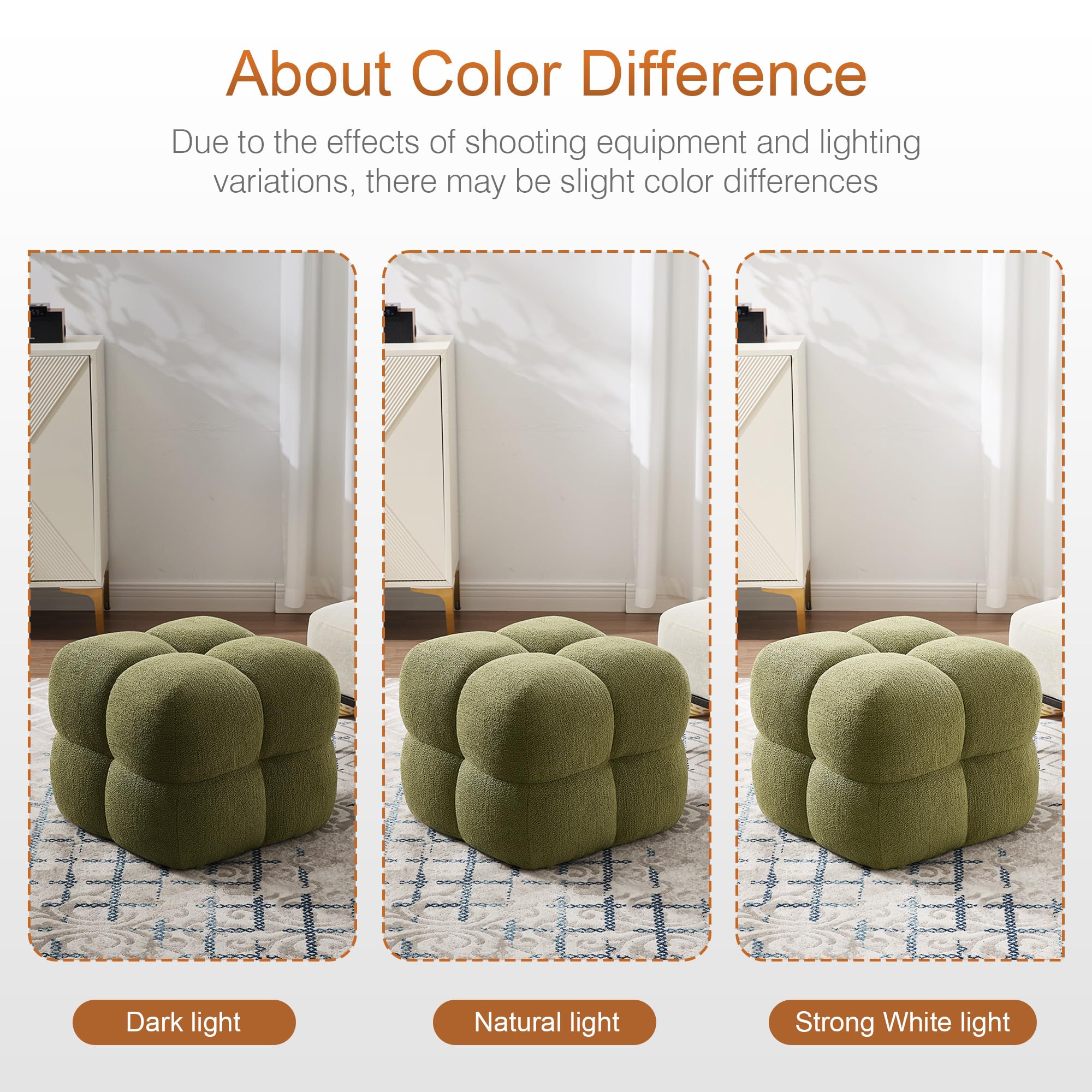 Square Pouf Ottoman Footstool