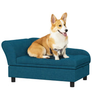 Elevated Pet Sofa with Hidden Storage and Tufted Cushion