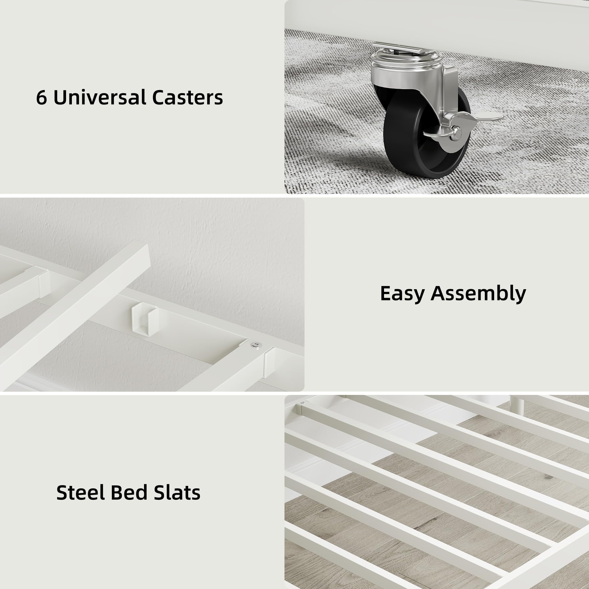 Twin Daybed with Trundle Metal Sofa Bed Frame