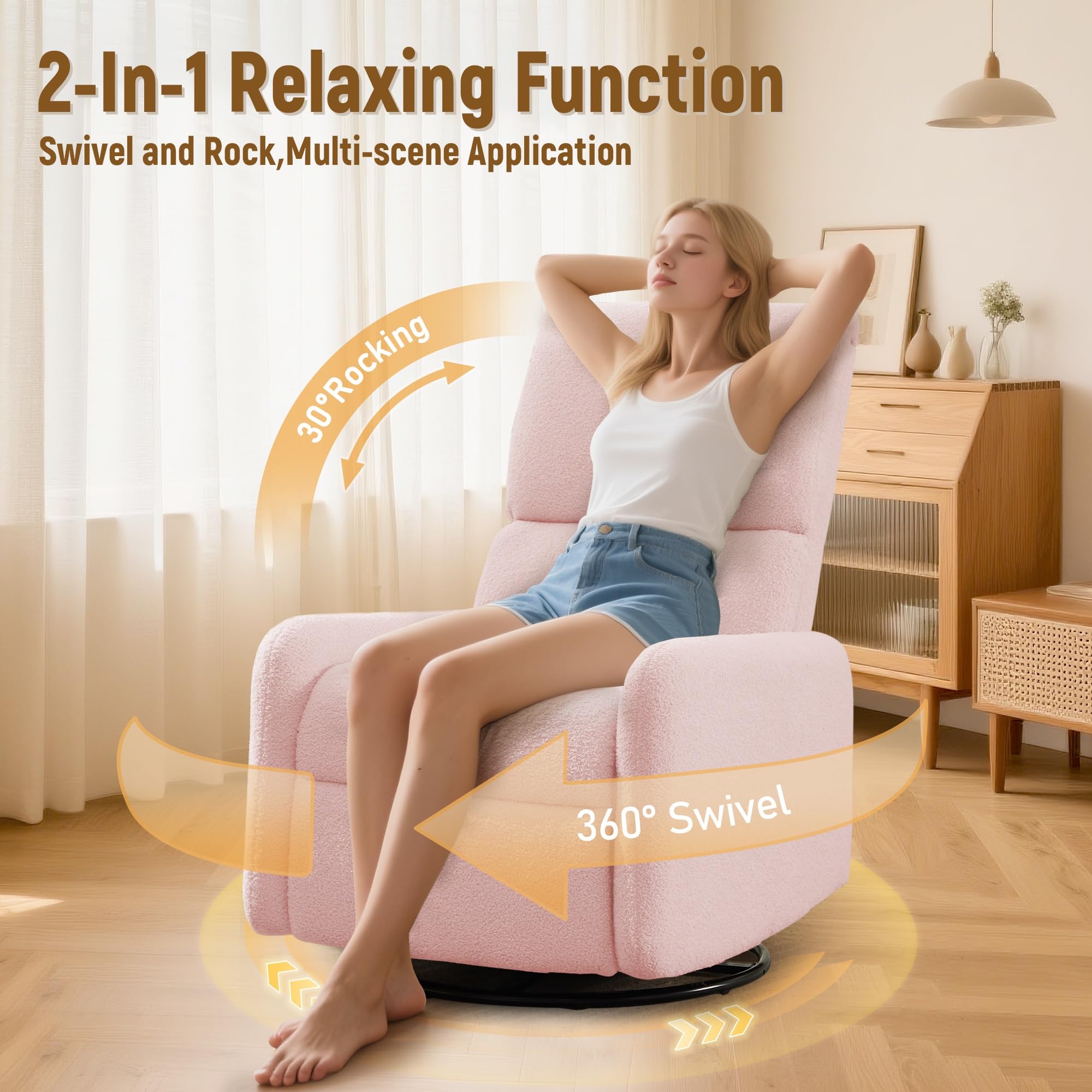 360° Swivel Glider Rocking Chair
