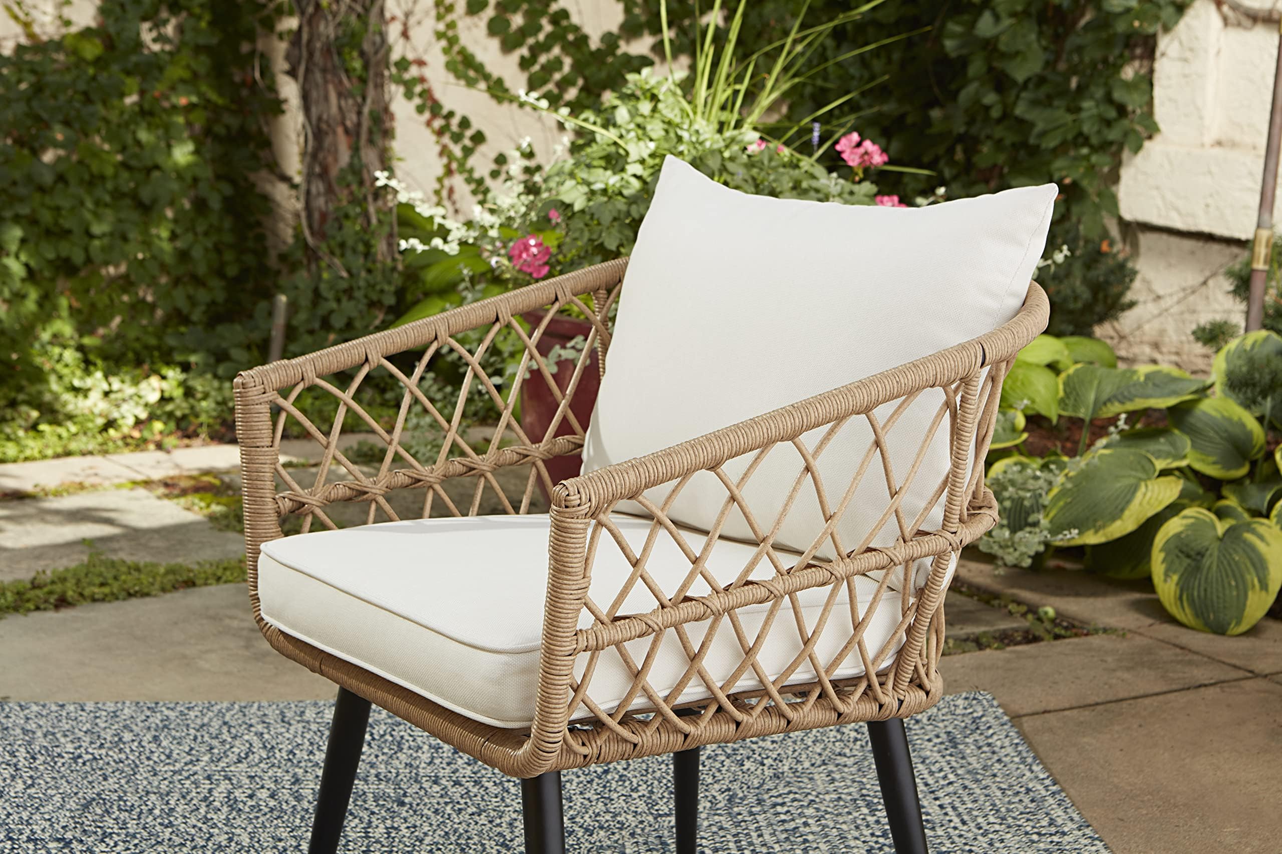 Hermosa 3-Piece Outdoor Chat Set with Tan Wicker