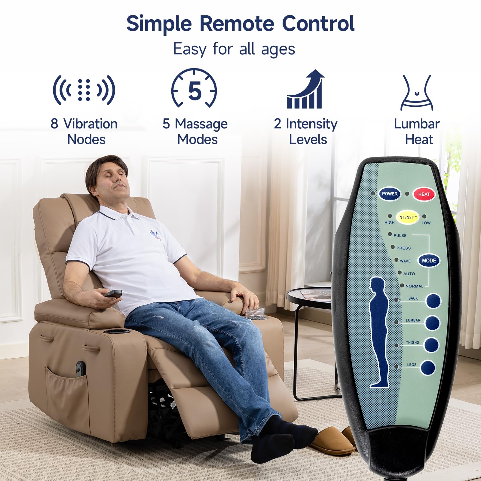 Power Lift Recliner with Massage & Heat