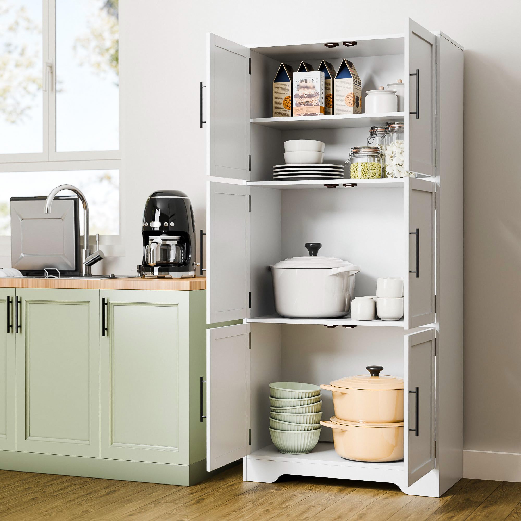 Kitchen Pantry Cabinet with Adjustable Shelves