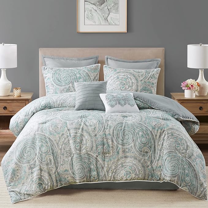 Kashmir Paisley Comforter Set King 8 Piece