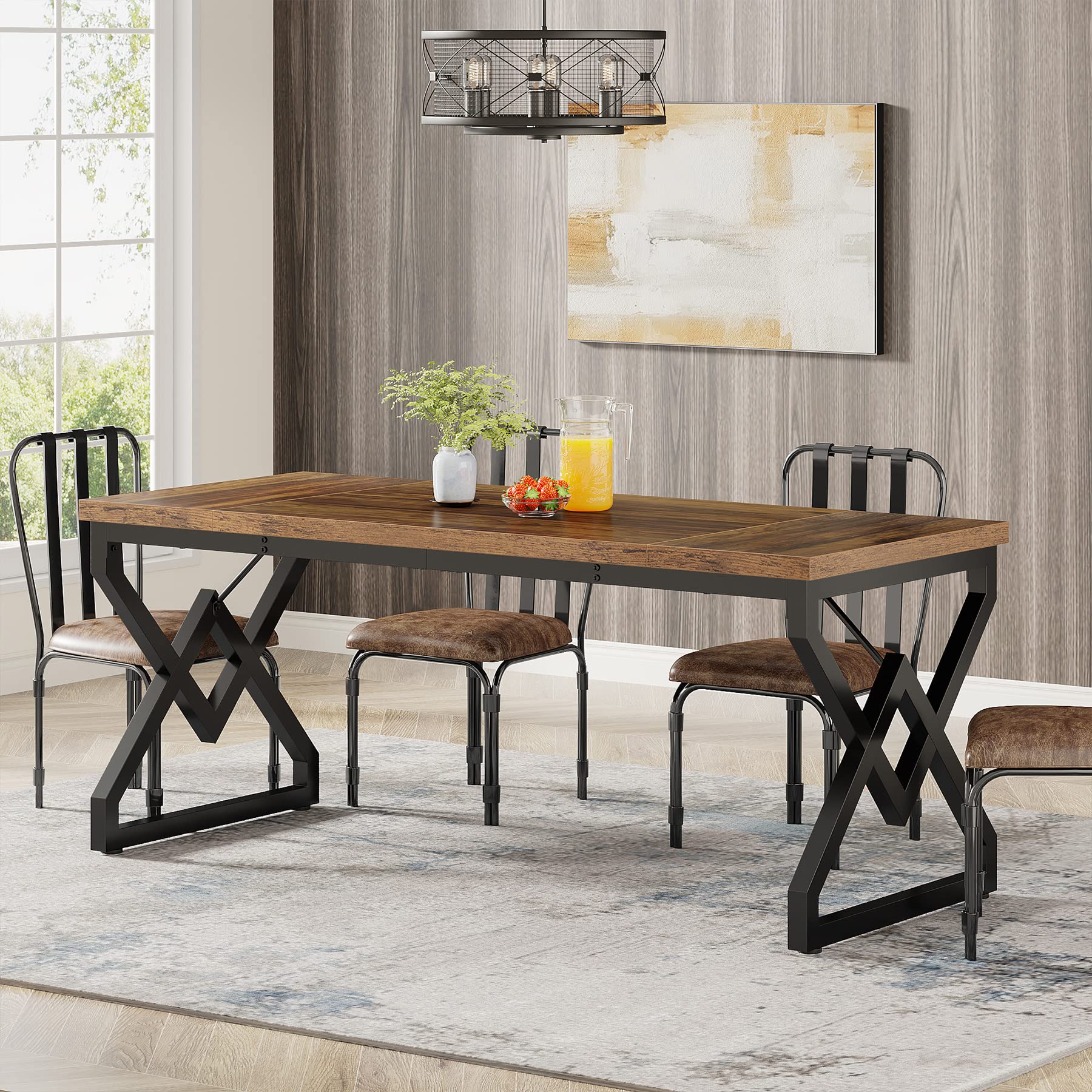 63-Inch Executive Desk with Metal Frame
