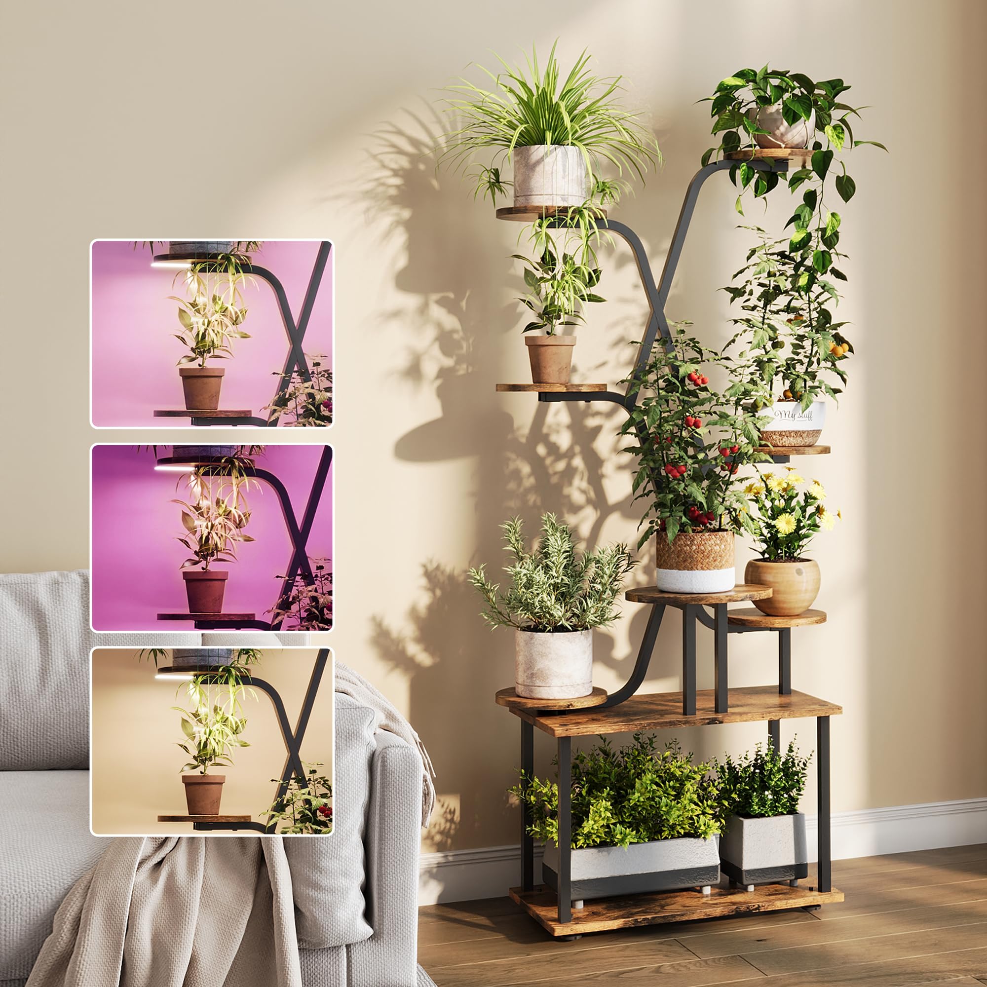 9-Tier Plant Stand with Grow Light