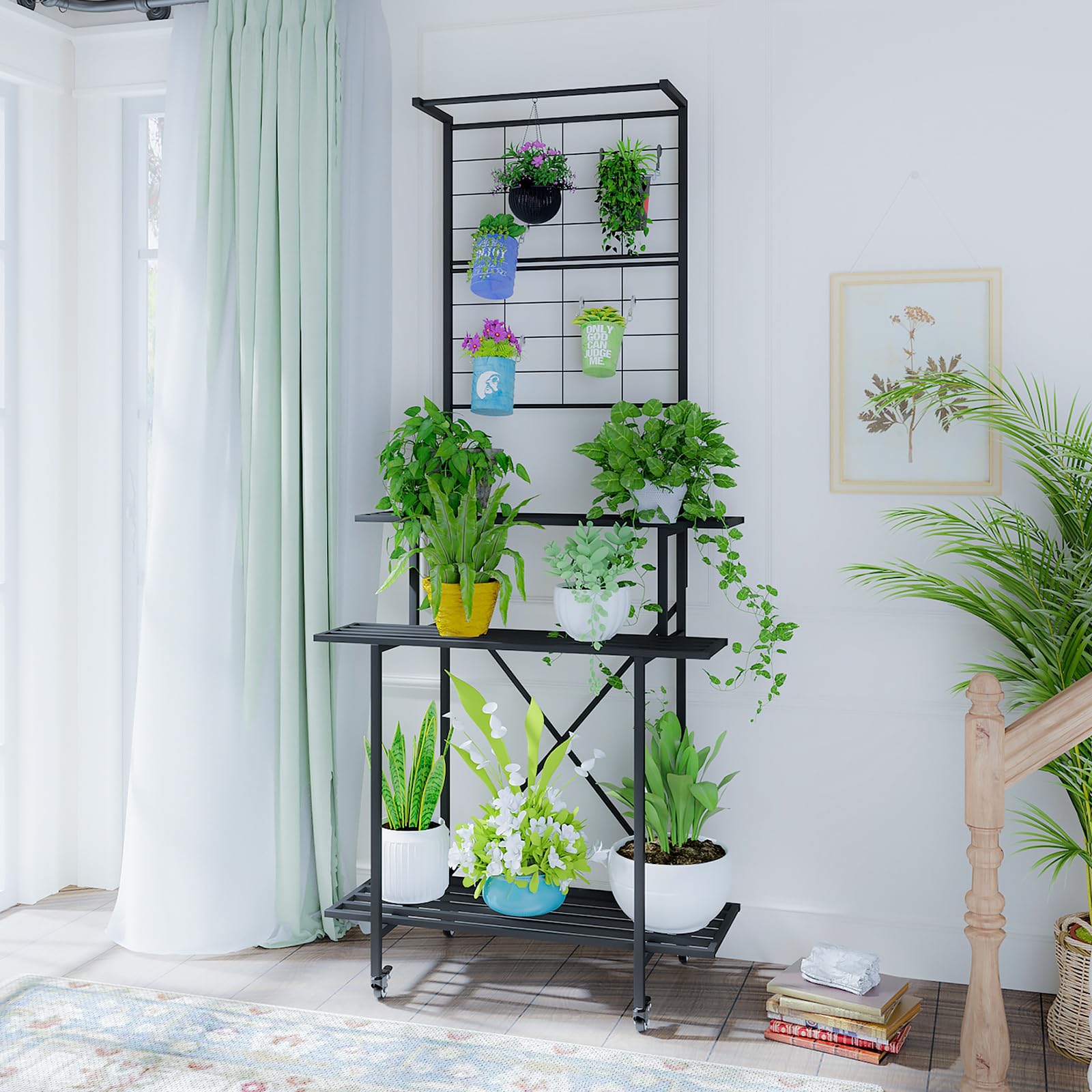 3 Tier Heavy Duty Plant Stand with Wheels