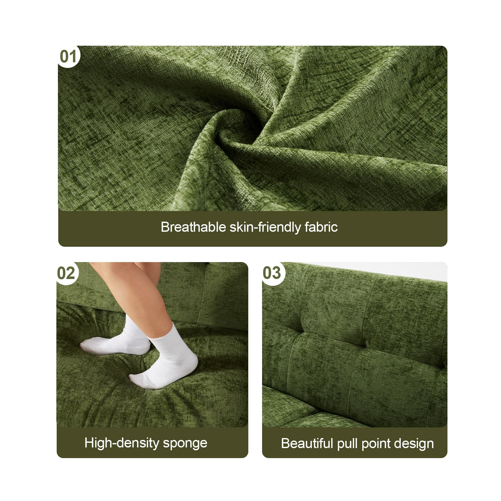 77" Chenille Loveseat Sofa for Living Room