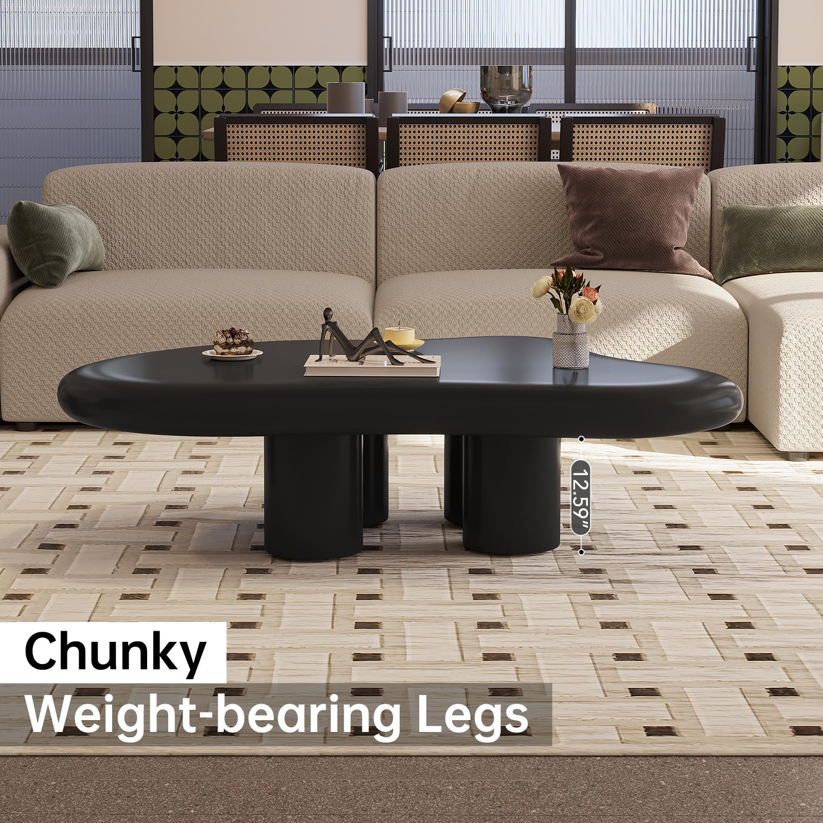 Cloud-Shaped Coffee Table with 4 Legs