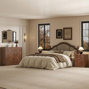 Fluted 9 Drawer Dresser and Nightstand Set