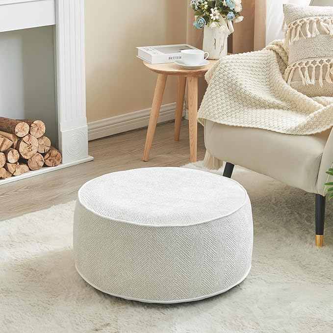 Inflatable Pouf Ottoman with Storage
