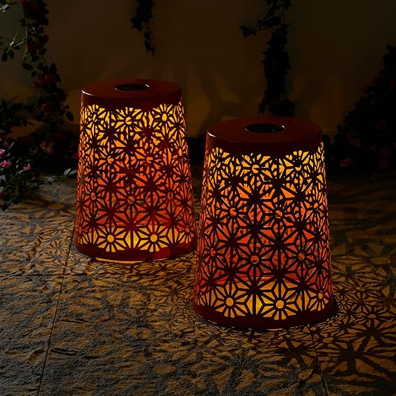 Solar Outdoor Side Table Set of 2