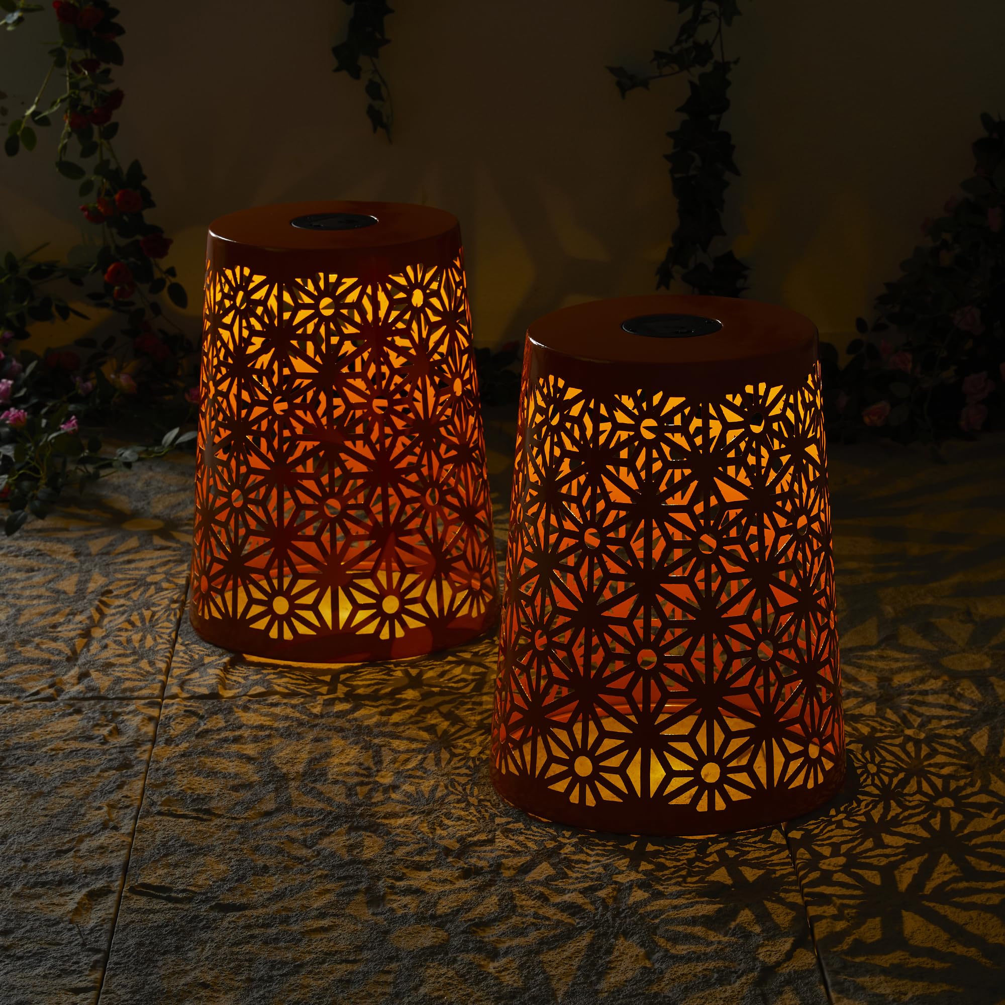 Solar Outdoor Side Table Set of 2