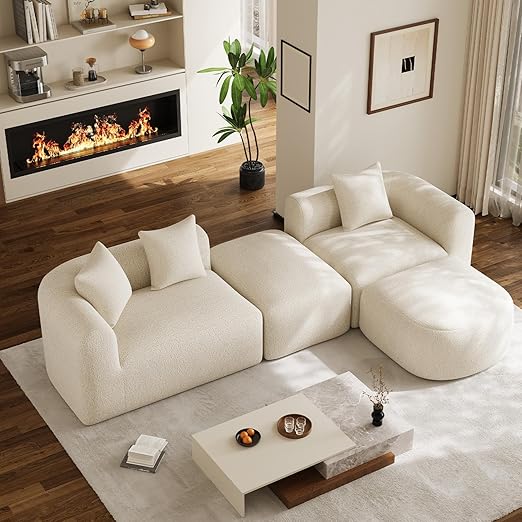 Modular Cloud Sectional Sofa with Ottoman