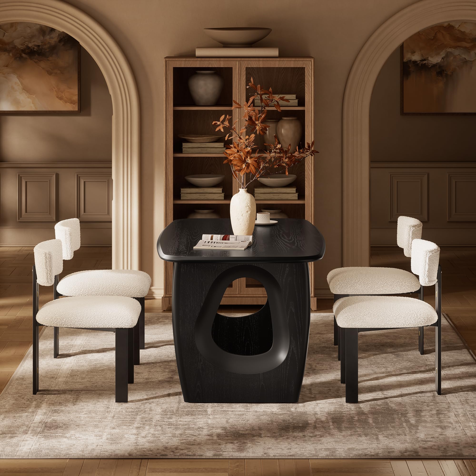 68 Inch Rectangle Dining Table with Pedestal Base