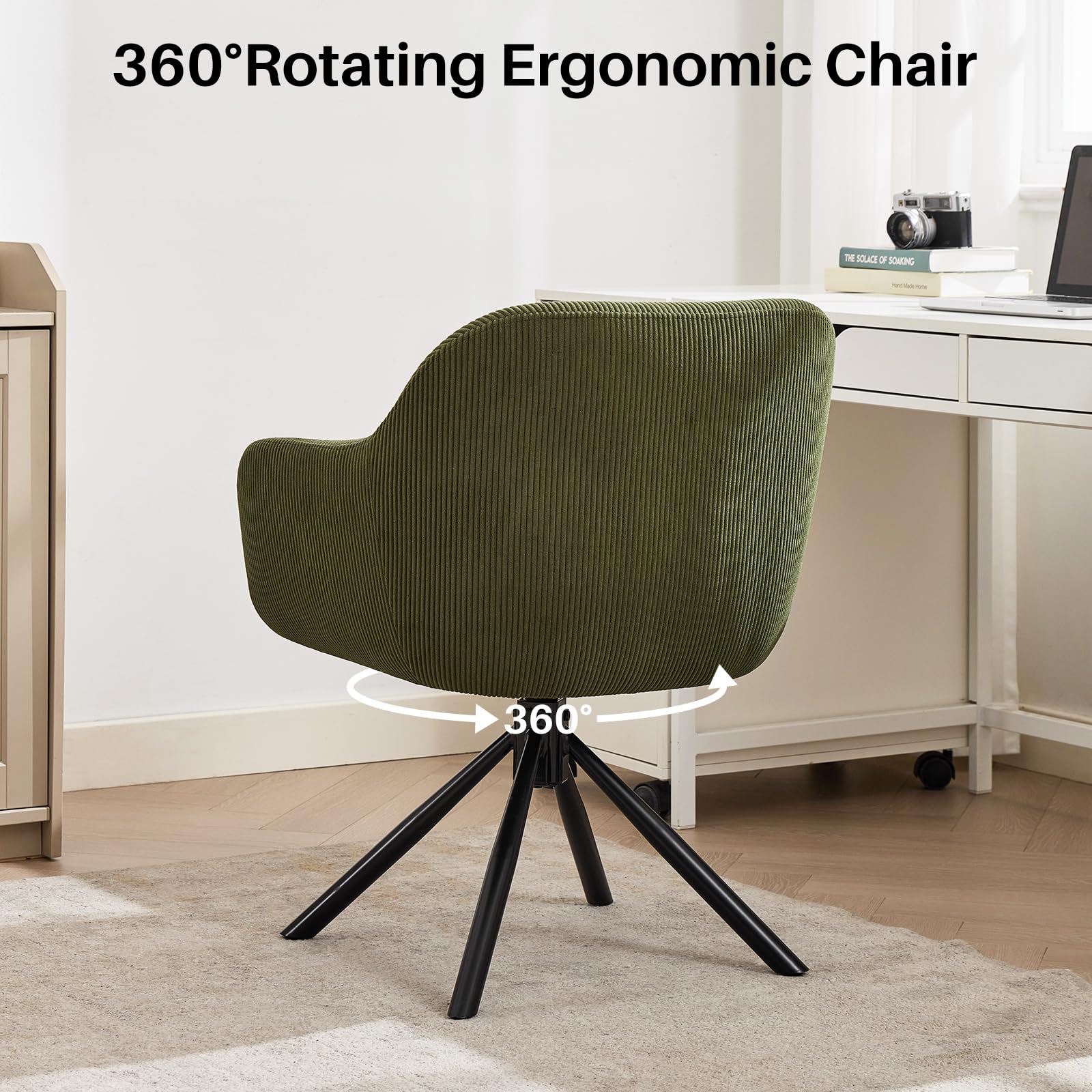 Swivel Accent Chair with Mid Back Arms