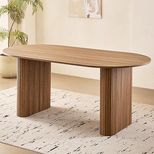 70.9" Dining Table for 4-6 with Pre-Assembled Base