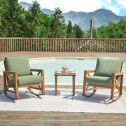 3 Piece Outdoor Rocking Bistro Set with Coffee Table