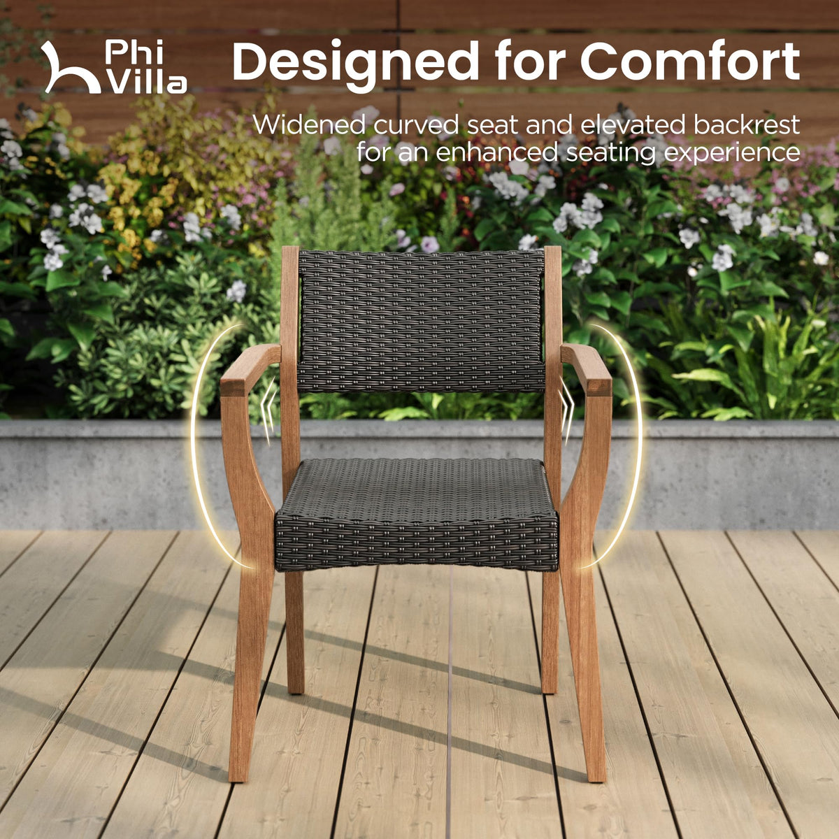 7-Piece Acacia Wood Outdoor Dining Set for 6