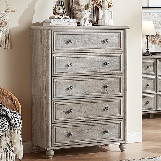 5 Drawer Dresser with Roman Column Design