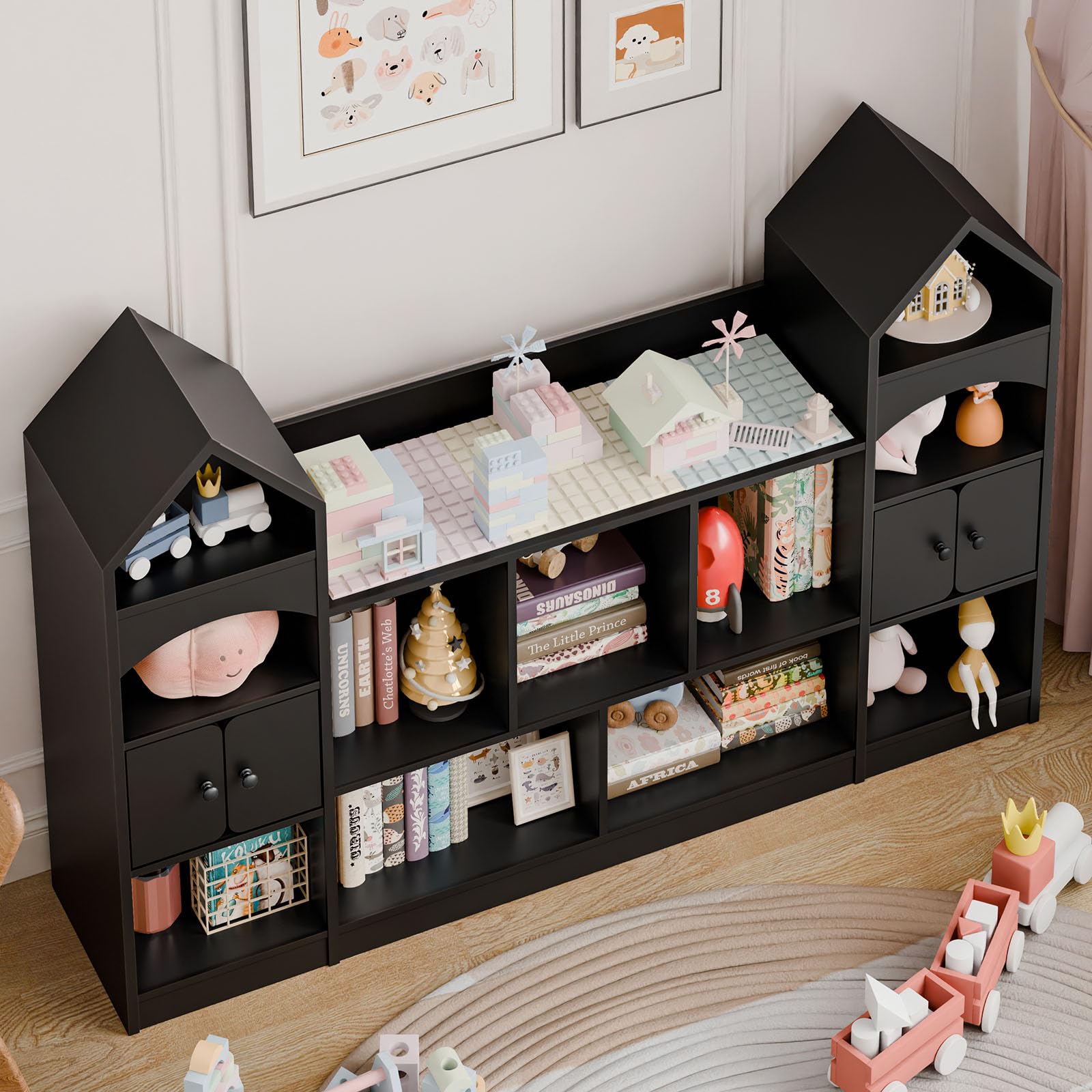 Castle Shape Children's Bookshelf Storage Organizer