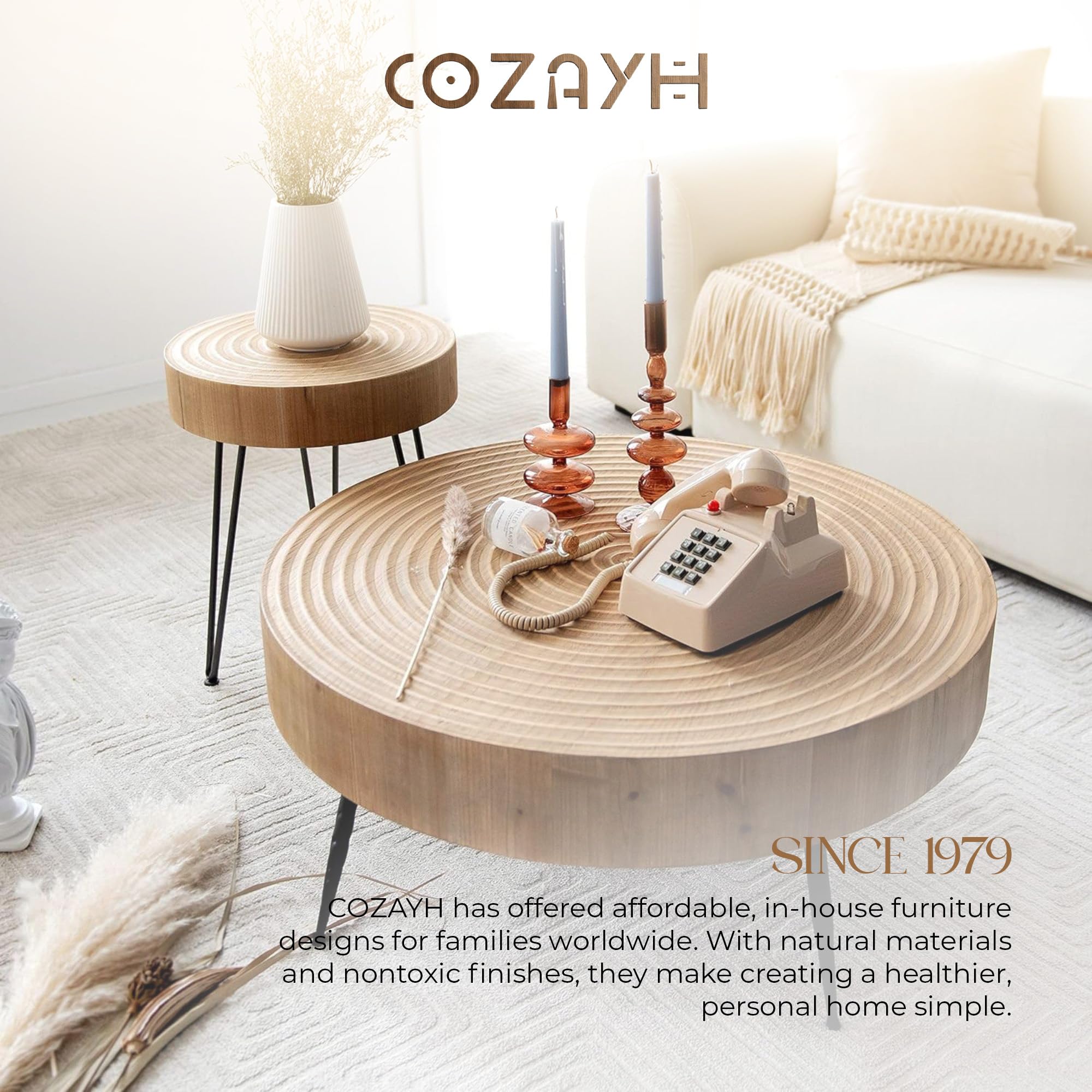 Round Nesting Coffee Table Set