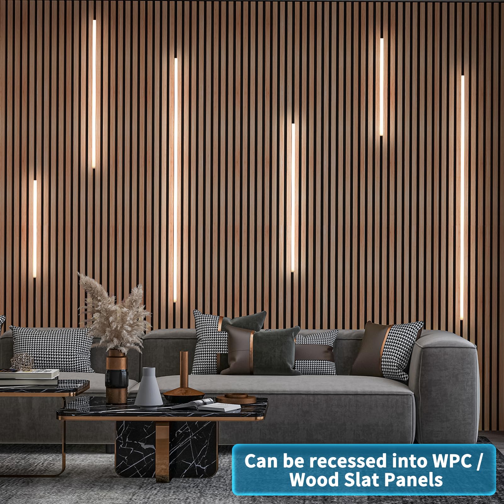LED Recessed Lighting Kit for Wood Slat Wall Panels