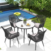 5-Piece Patio Dining Set with Cushioned Chairs