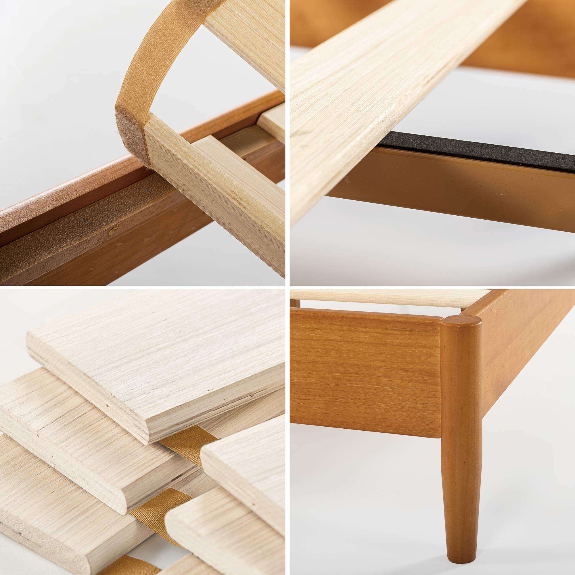 Mid Century Wood Platform Bed Frame Queen