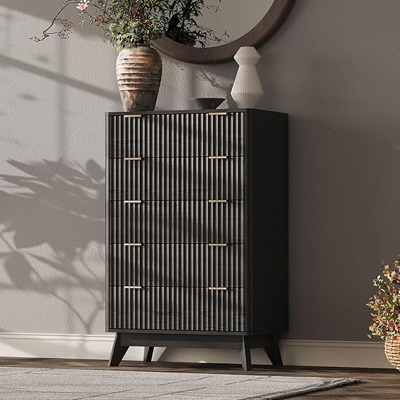 47 Inch Wide 6 Drawer Dresser with Fluted Design