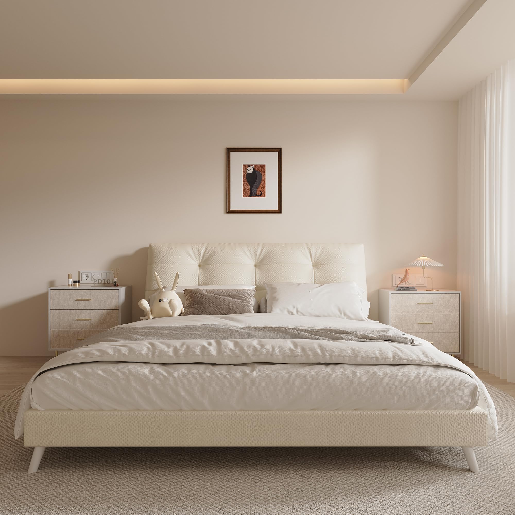 3-Drawer White Dresser with Gold Handles