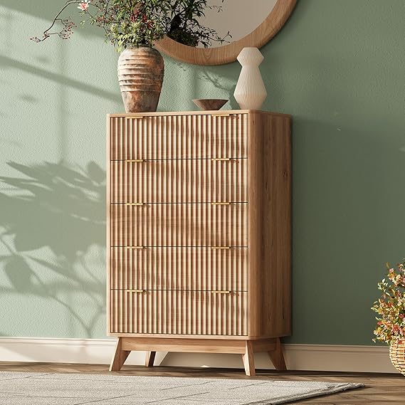 47 Inch Wide 6 Drawer Dresser with Fluted Design