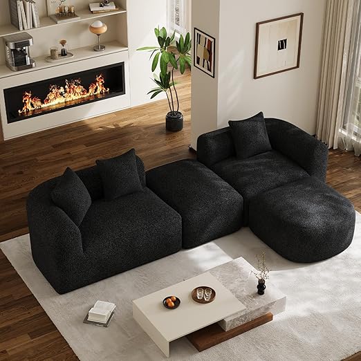 Modular Cloud Sectional Sofa with Ottoman
