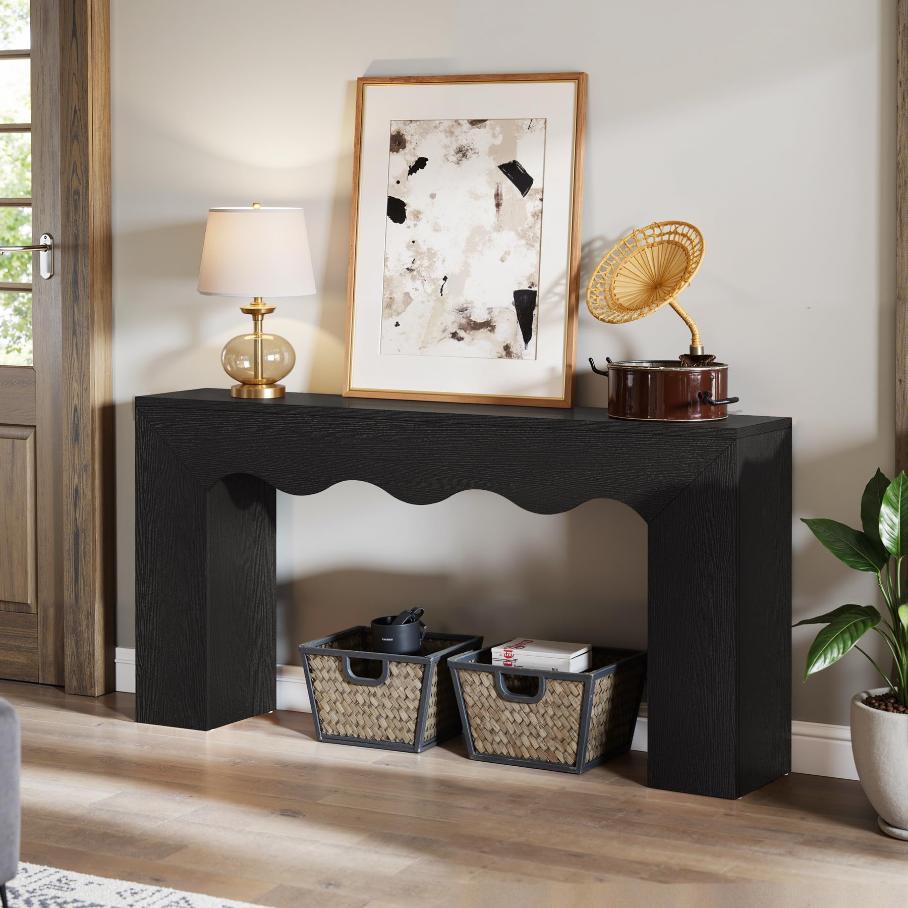 63" Farmhouse Console Table with Storage