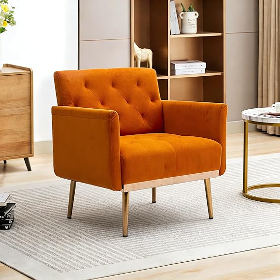 Shell Back Accent Chair with High Resilience Foam Cushion